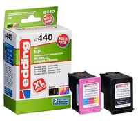 Edding EDD-440 Schwarz, Color Druckerpatronen Kompatibel Zu Hp 301XL (CH563EE/CH