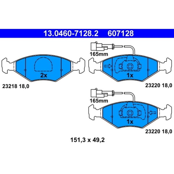 Bremsbelagsatz Scheibenbremse ATE 13.0460-7128.2 FüR Fiat Palio Weekend-image