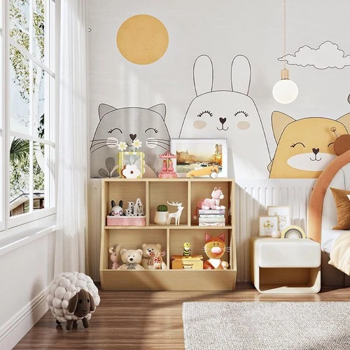 Kids Wooden Bookshelf Bookcase Bedroom Playroom Storage Rack Book Toy Organizer - Picture 24 of 37