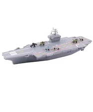 Realistic 18-Inch Military Aircraft Carrier Toy with Sounds & Lights for Kids