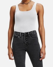 Good American Women's White Modern Tank Bodysuit Size M