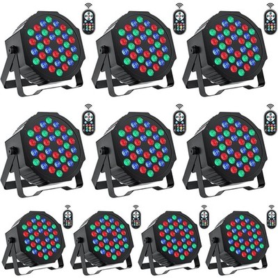 U`King Stage Lights 10 Pack 36LED RGB LED Par Lights 7 Channel DJ Party Lights