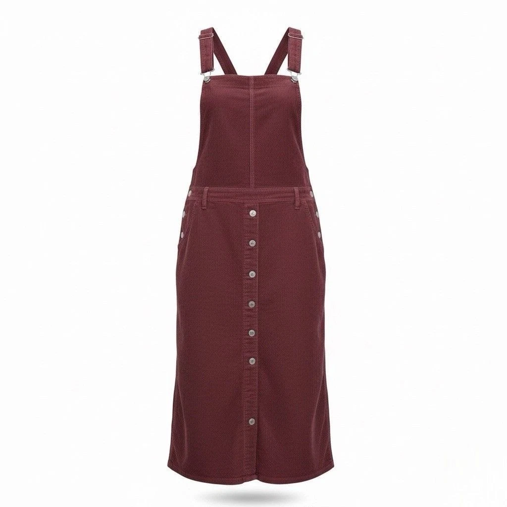 knee length dresses for ladies Chouyatou Women Fall Winter Sleeveless Corduroy Overall Dress Jumper M –  CHOUYATOU main image 1