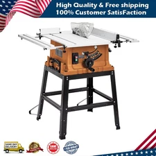 10 Inch Portable Benchtop Table Saw 15 Amp 5000RPM 90° Cross Cut 0-45° Bevel Cut