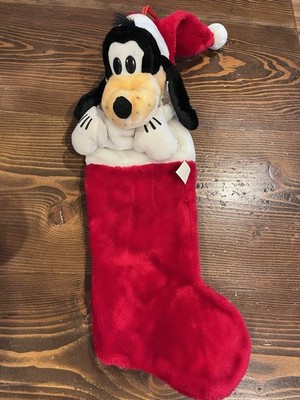 Disney Goofy 3 D Plush Christmas Stocking Vtg Dog Plush Head And Paws