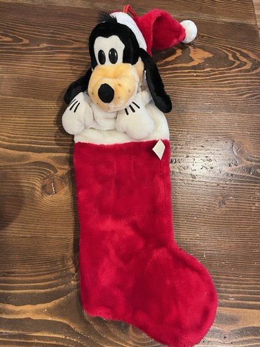 Disney Goofy 3 D Plush Christmas Stocking Vtg Dog Plush Head And Paws