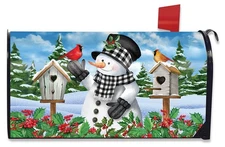Briarwood Lane Checkered Snowman Winter Large Oversized Mailbox Cover