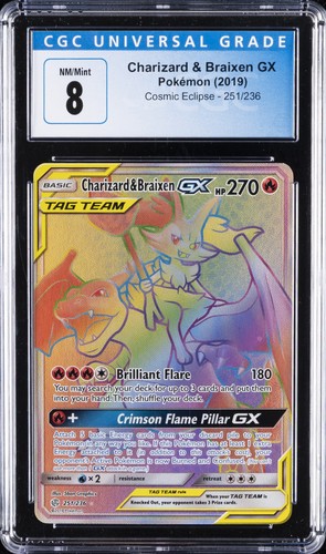 Charizard & Braixen-GX graded CGC 8 for sale on eBay