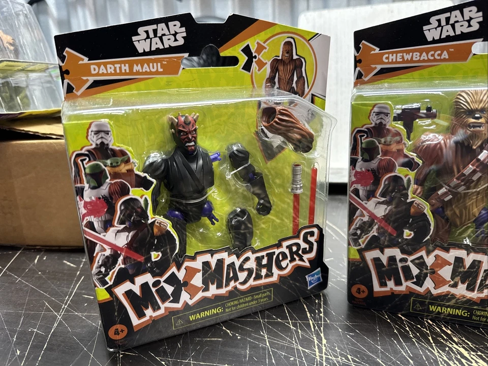 НОВЫЙ ЛОТ 3 STAR WARS MIX MASHERS ФИГУРКИ CHEWBACCA DARTH MAUL BOBA FETT - Изображение 4 из 4