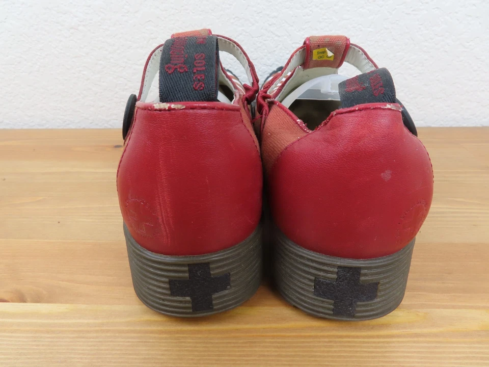 Zapatos Dr Doc Martens 12585 para mujer EE. UU. 6 calaveras rojas sol naciente lona Mary Jane Foto 4 de 4