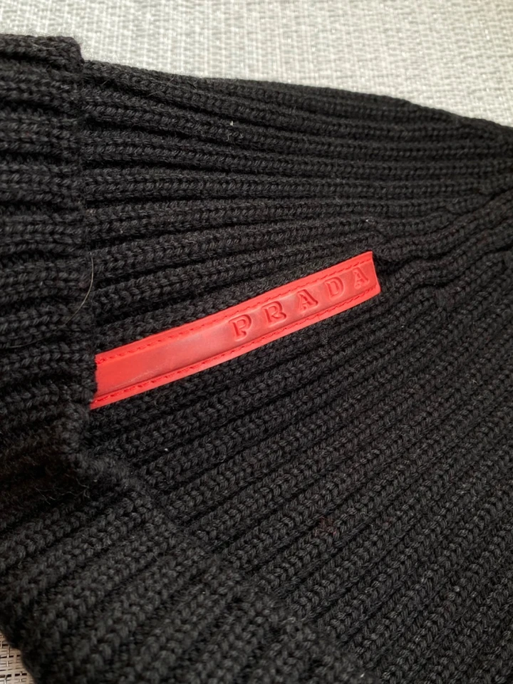Vintage Prada Sport 2000s Linea Rossa Wool Beanie Hat - Image 3 of 4