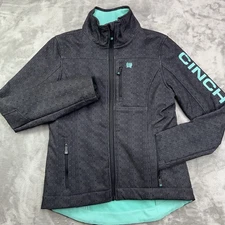 CINCH Concealed Carry Bonded Jacket Womens XS Full Zip Aztec Charcoal Black Teal