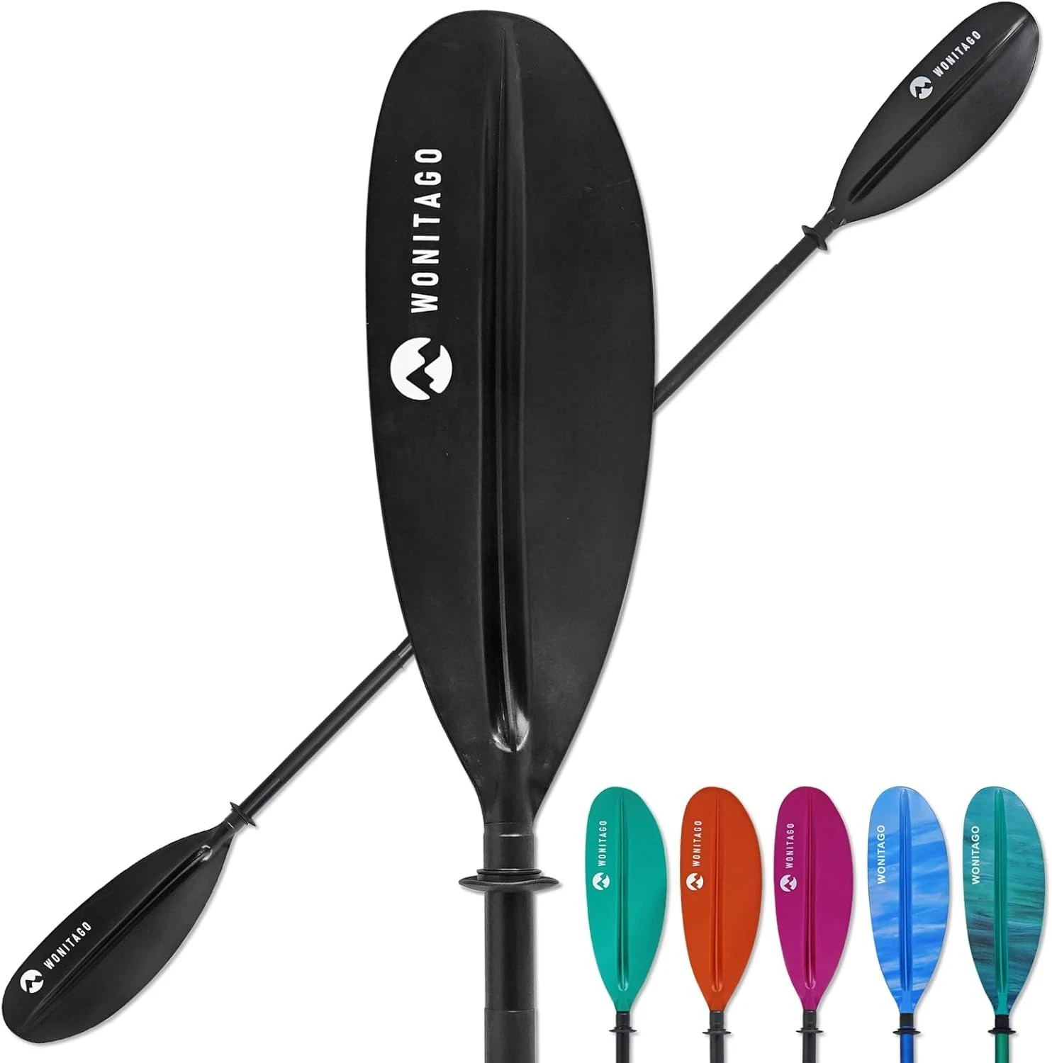 Paddle With Aluminum Shaft And Reinforced Pp Blade, Floating Kayak Oar For