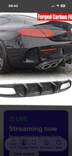 Forged Carbon Rear Bumper Diffuser Lip For Mercedes Benz C205 C63 C63S COUPE