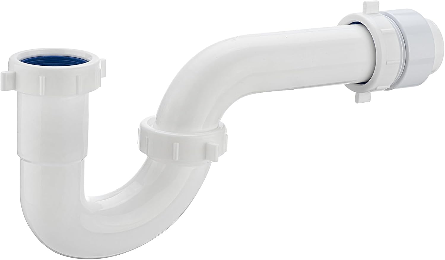 (1 Pack)  White P Trap 1 1/2 Inch for Bathroom Kitchen Sink Drain Pipe Tubular K