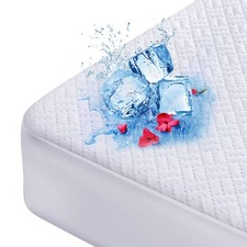 Cooling Waterproof Mattress Protector Queen Size, Mattress Cover 3D Air Fabric
