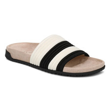 VIONICS Evie Knit Slide Sandal - Black Ivory ...