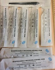Disposable Manual Microblades Pen,14 Pin,14F, 8 Pack, 0.25mm 14 sloped Needles