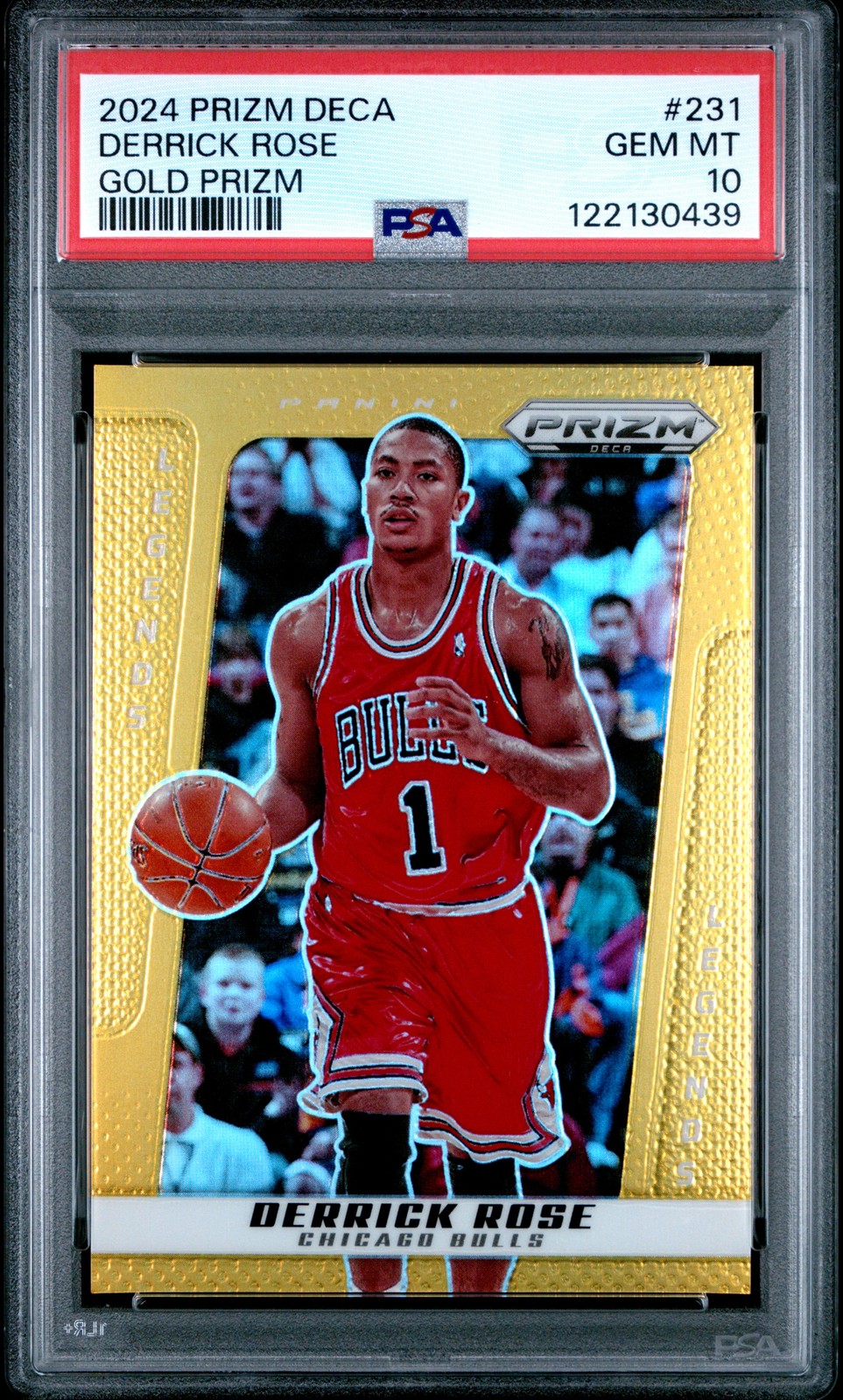 2024 PANINI PRIZM DECA GOLD PRIZM #231 DERRICK ROSE 10/10 PSA 10