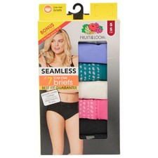 Fruit of the Loom Women's 7-Pack Seamless Low-Rise Briefs Multicolor, Small 5 