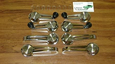 1960-64 Corvair Nova Chevelle Window Crank Kit Black Knob 8pc Door Handles Clips
