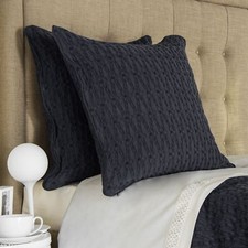 200 NEW Frette CLESSIDRA Cushion w Zip Squire Euro Pillow Sham Blue Jacquard