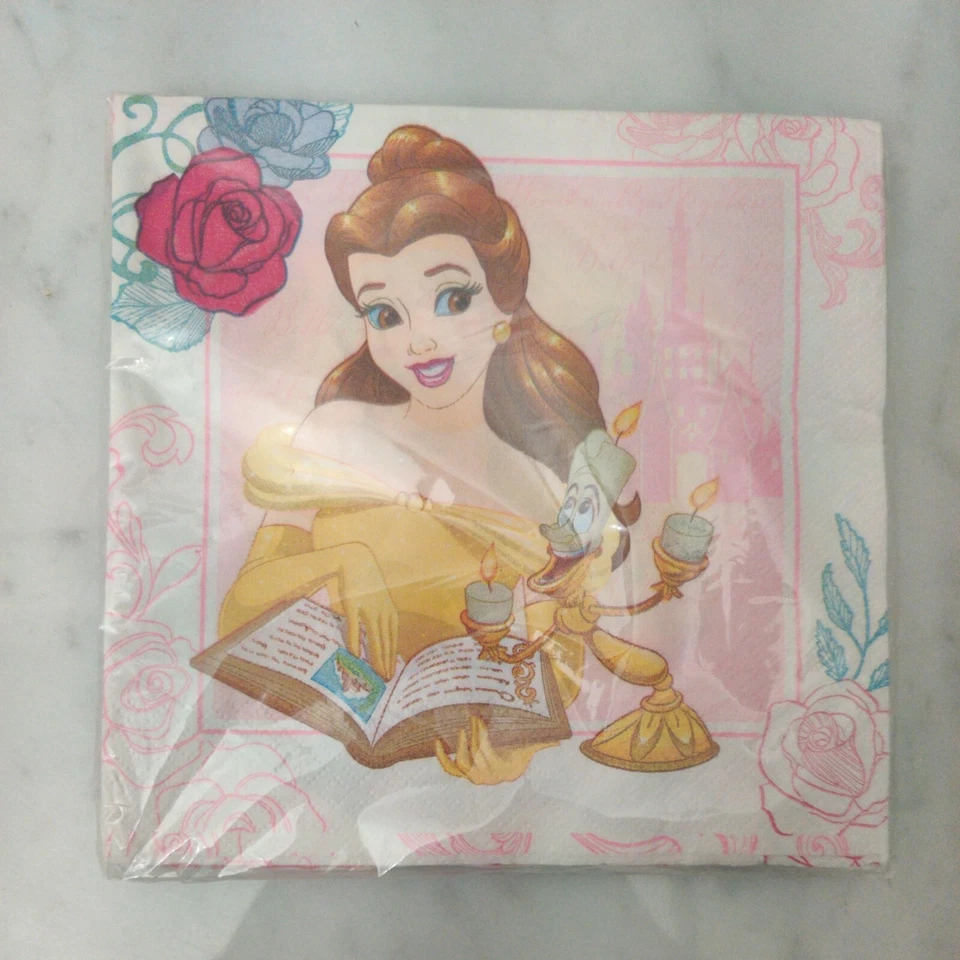 Beauty and the Beast Be Our Guest Big Lunch Napkins 16 -2ply Party Birthday New  - Image 4 of 4