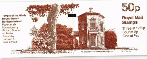 GB 1982 Yvert C 605-5A 50p booklet 1 x 0.5p + 4 x 3p + 3 x 12p Winds Temple - Picture 2 of 2