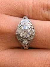 1.62Ct White Round CZ Vintage Engagement Ring In Solid 925 Sterling Silver