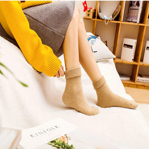 Paquete de 5 botas informales cálidas gruesas cálidas de lana Angora Merino Fanshion para mujer Foto 4 de 4