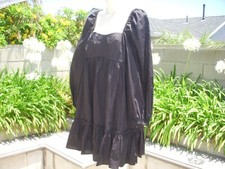 Ulla Johnson ALITA Square Neck Puffed Sleeve Black Mini Dress 100% Cotton $420