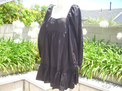 ulla johnson black mini dress Ulla Johnson Camila Short-Sleeve Mini Dress