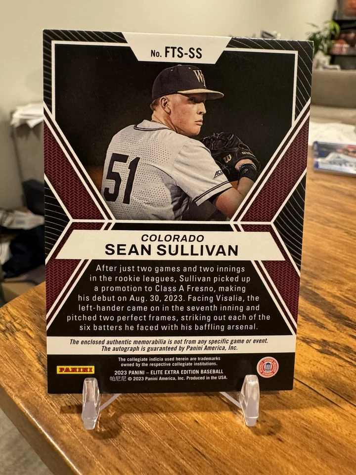 2023 Elite Extra Edition Sean Sullivan Future Threads Prospect Auto #/99 🔥📈 - Image 2 of 2