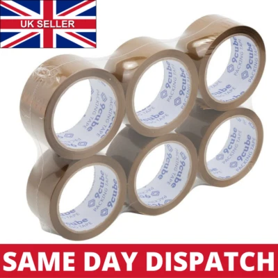 9CUBE Stronger & Longer BROWN Tape Parcel Packing Tape Packaging Box Sealing Sellotape