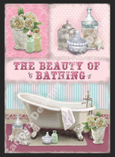 Beauty of Bathing Metal Sign Home Wall Plaque Bath Retro Bathroom Washroom