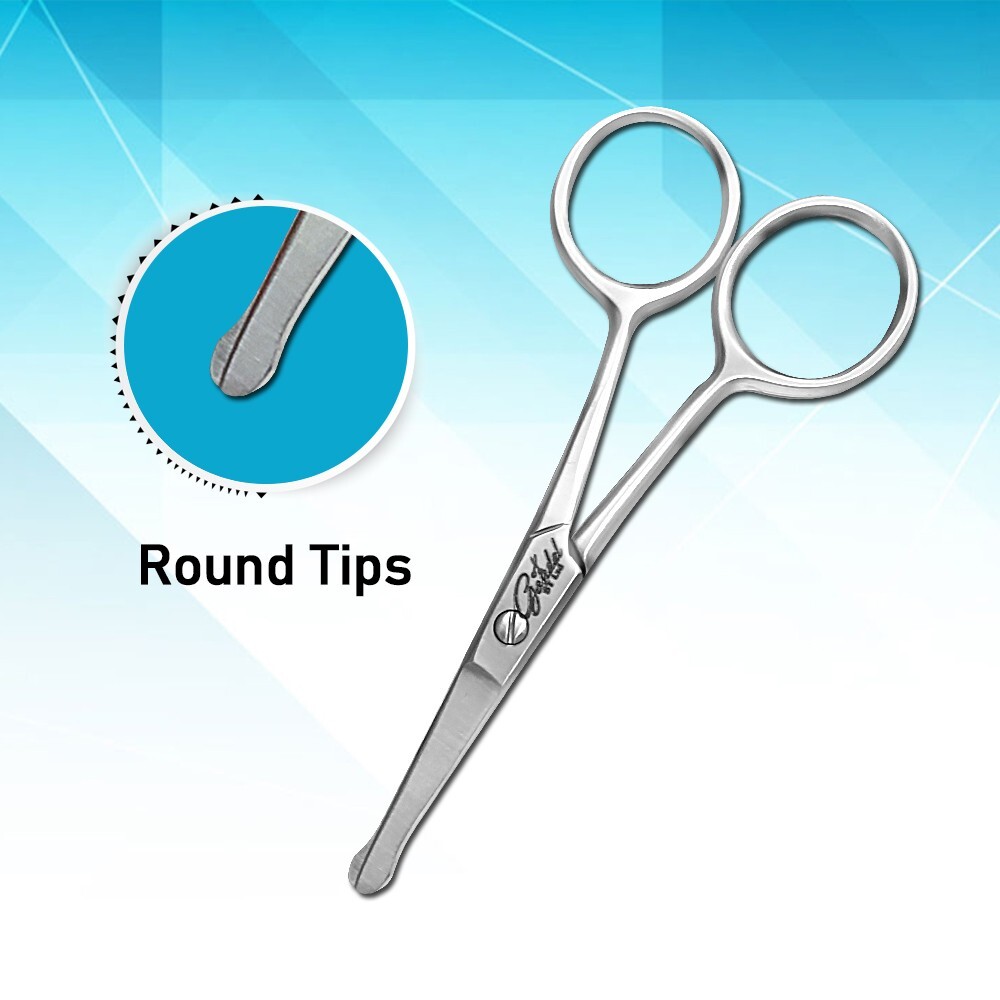 Nose Hair Scissors Mustache Trimming Beard Grooming Safety Eyebrow