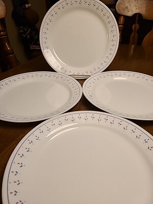 Vintage CORELLE NORMANDY SET OF 4 DINNER PLATES 10 1/4'' Floral Excellent 
