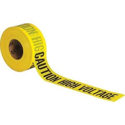Zoro Select 91458 Barricade Tape, Caution High Voltage, Yellow, 3 In Wide X