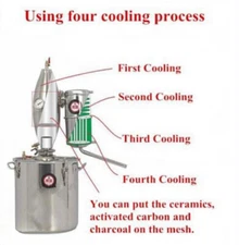 20L/5Gal Alcohol Distiller Moonshine Still Herb Essential Stainless Steel Brew K