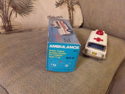RARE VINTAGE TIN TOY FRICTION AMBULANCE CAR 1960's MF 111 VEHICLE