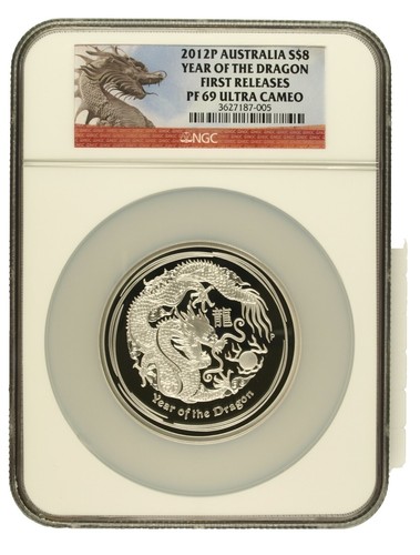 オーストラリア 2024 干支 ドラゴン 銀貨 カラー BU 完全未使用品