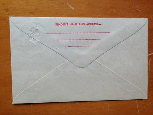 1960'S AUSTRALIA QUEEN 3 1/2d EMBOSSED ENVELOPE UNUSED - Picture 2 of 2
