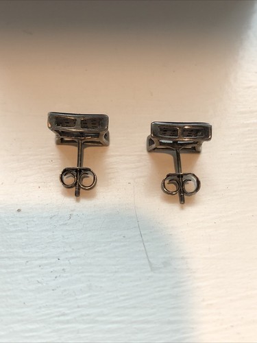 Orecchini aquilone quadrato Silpada nero MOISSANITE ossidato rodio oltre argento 925 - Foto 5 di 12
