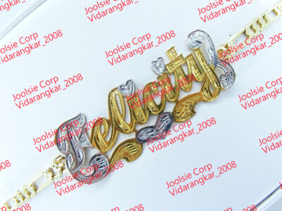 PERSONALIZED 14K GOLD PLATED NAME PLATE BRACELET ANY NAME ANY SIZE 