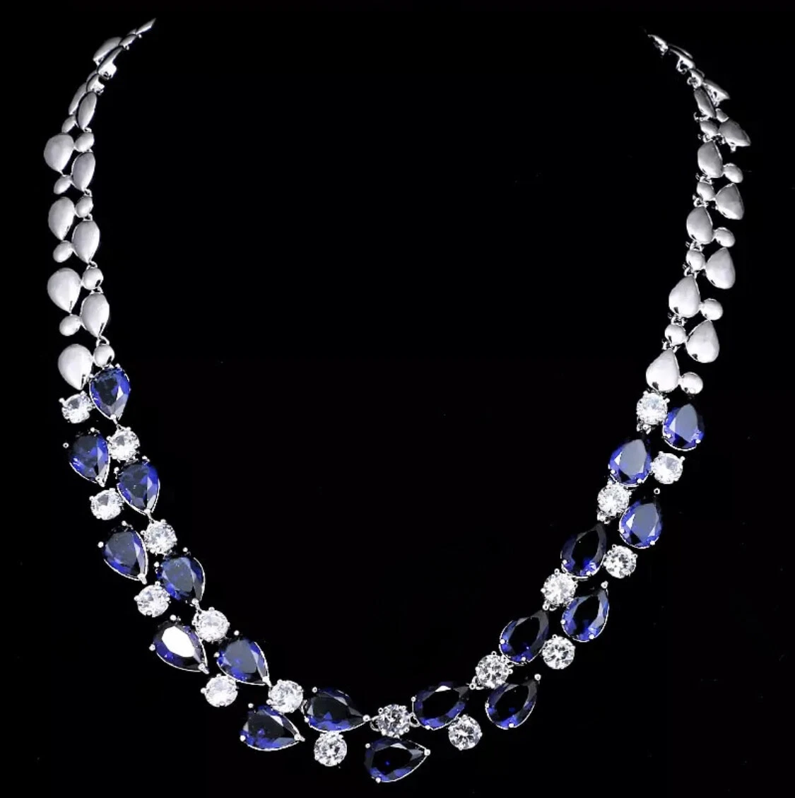 Blue Stone Diamond Necklace – mbfjewels