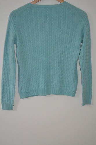 Whitney Tremaine Light Green Cable Knit 100% Cashmere Pullover Sweater Size S - Picture 6 of 10