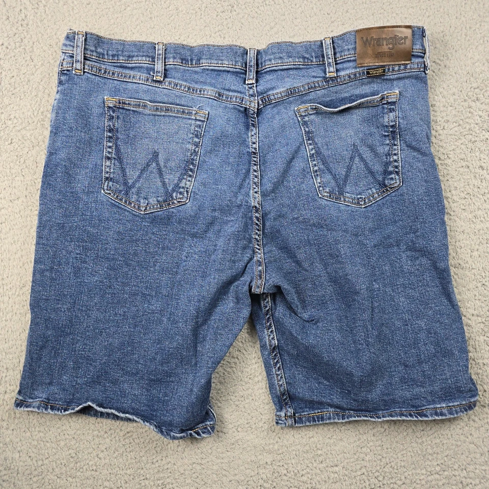 Pantalones Cortos de Jean Wrangler Para Hombres 40 Azul Denim Aire Libre Senderismo Sueltos Patinador Pantalones Cortos Logo Foto 2 de 4