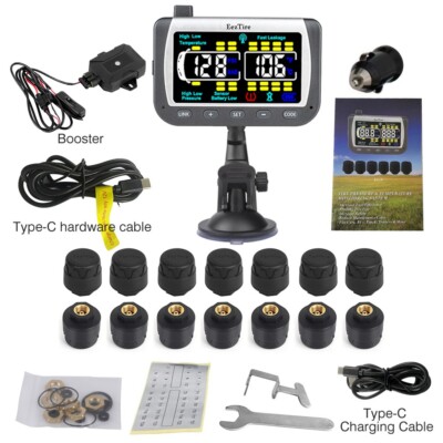 TPMS14CB - Tire Pressure Monitoring System Color Monitor+14 AT Sensors +Booster