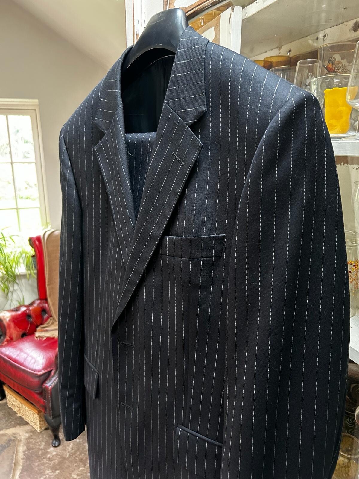 Gieves & Hawkes Navy Blue Pinstripe Suit eBay