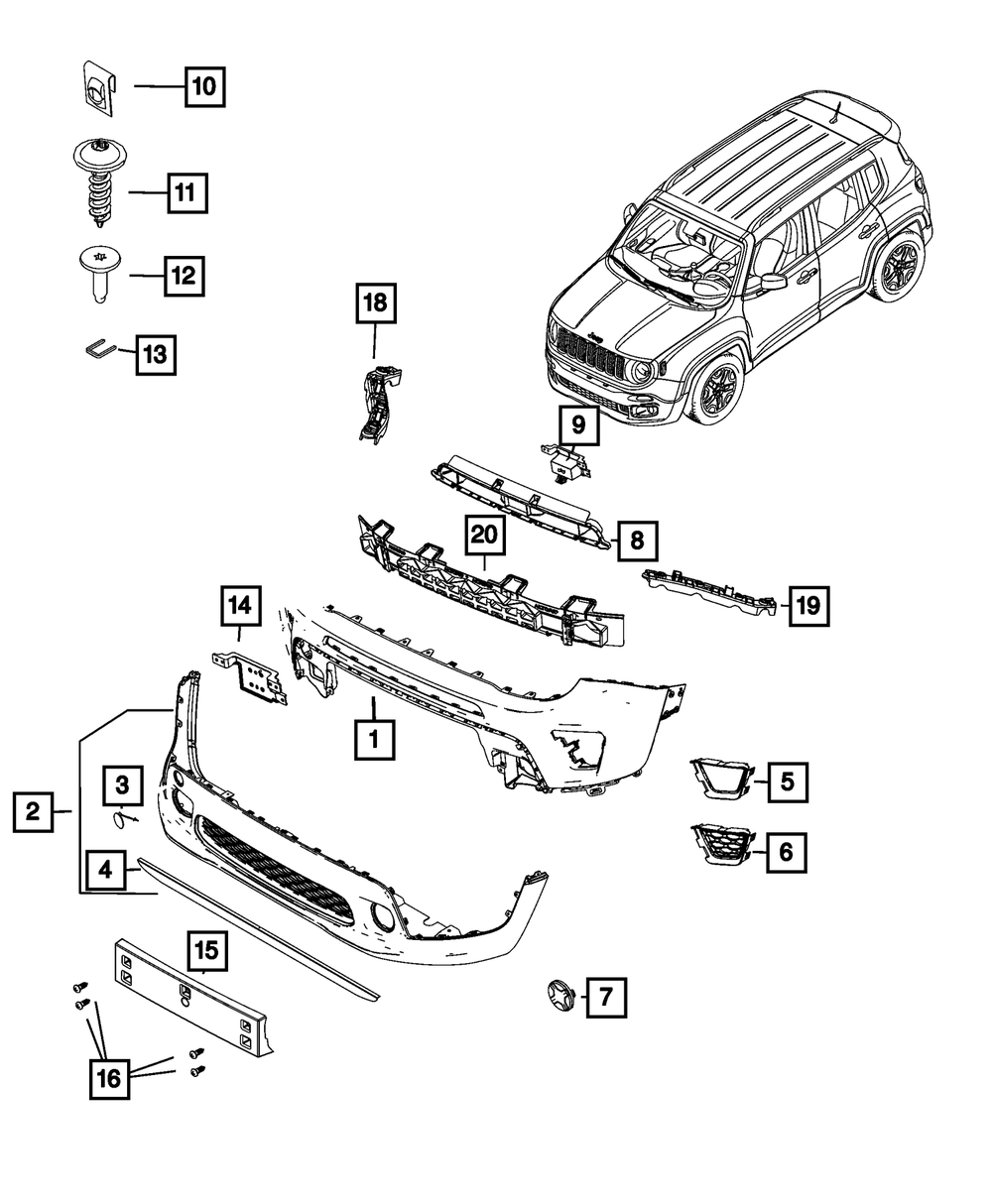 Genuine Mopar Front Fascia Bezel 6XD53LXHAA